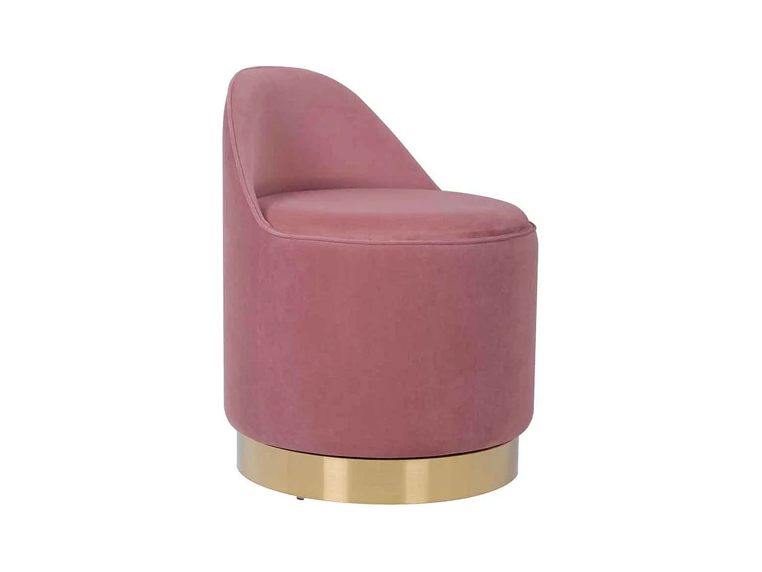 Tabouret Pivotant en Velours "Viktor" 68cm Rose