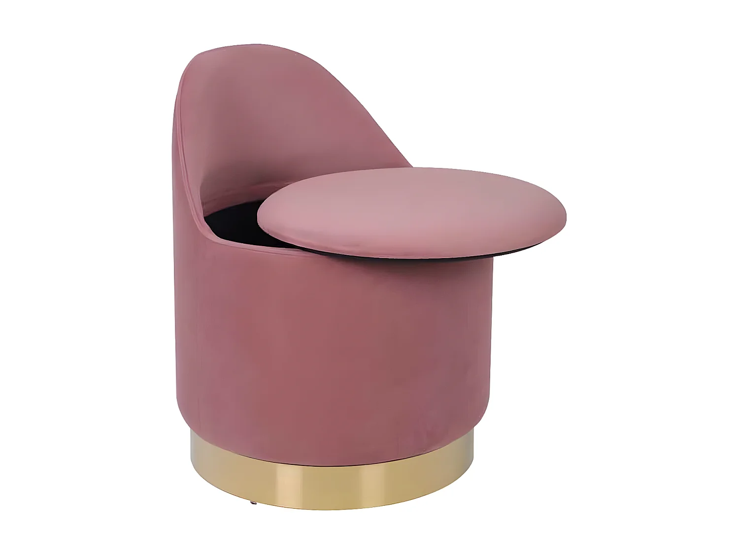 Tabouret Pivotant en Velours "Viktor" 68cm Rose