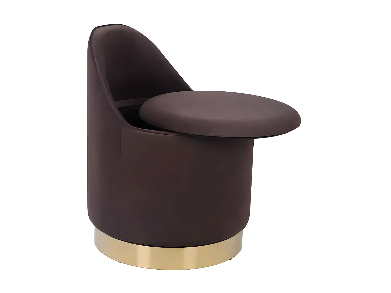 Tabouret Pivotant en Velours "Viktor" 68cm Marron