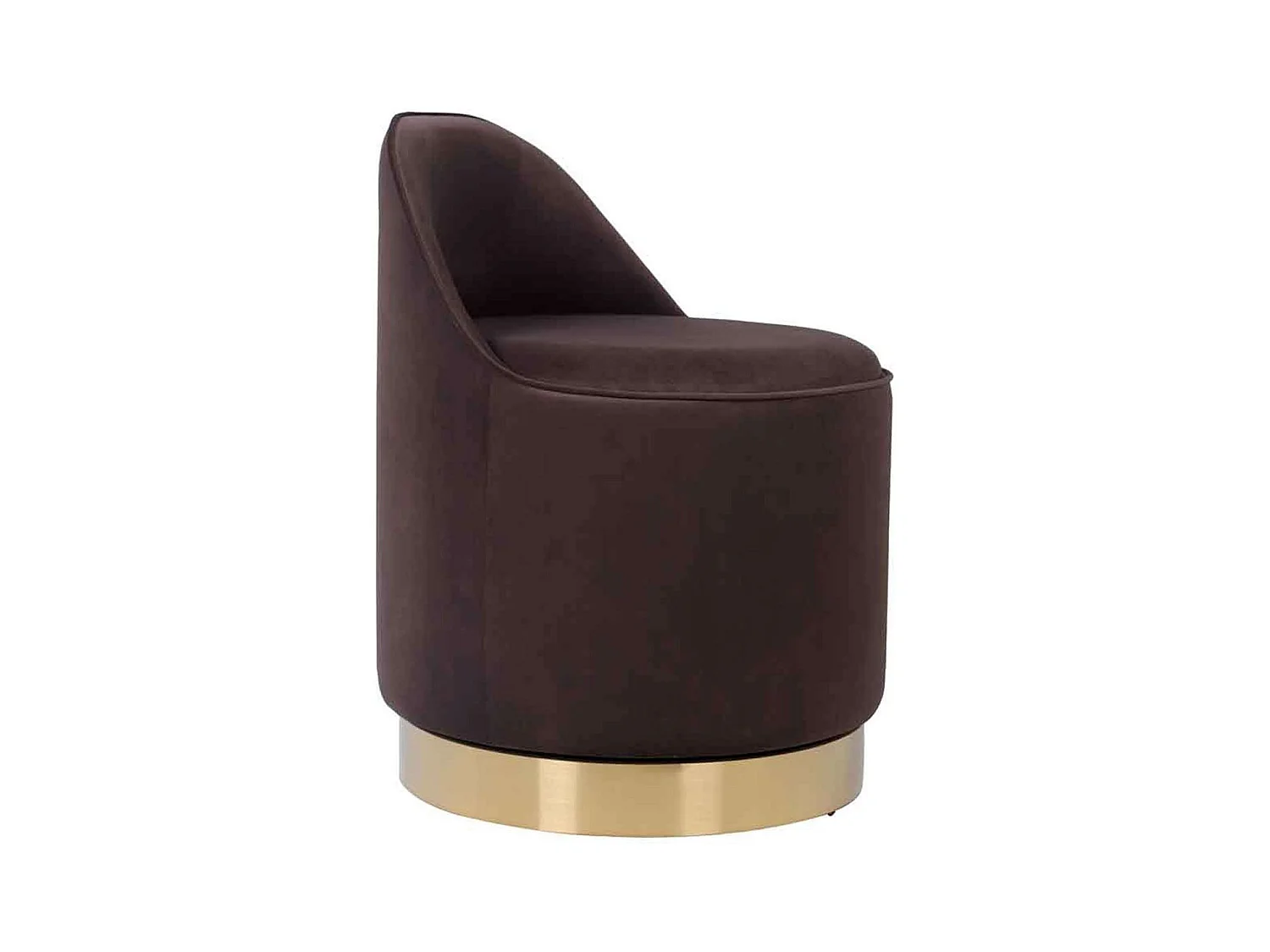 Tabouret Pivotant en Velours "Viktor" 68cm Marron