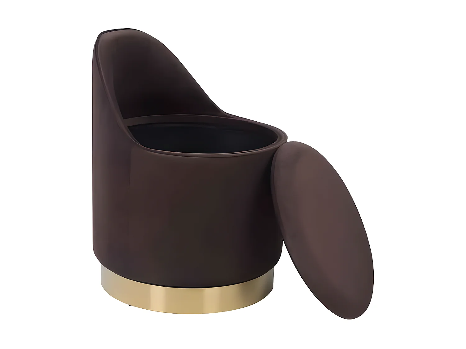 Tabouret Pivotant en Velours "Viktor" 68cm Marron