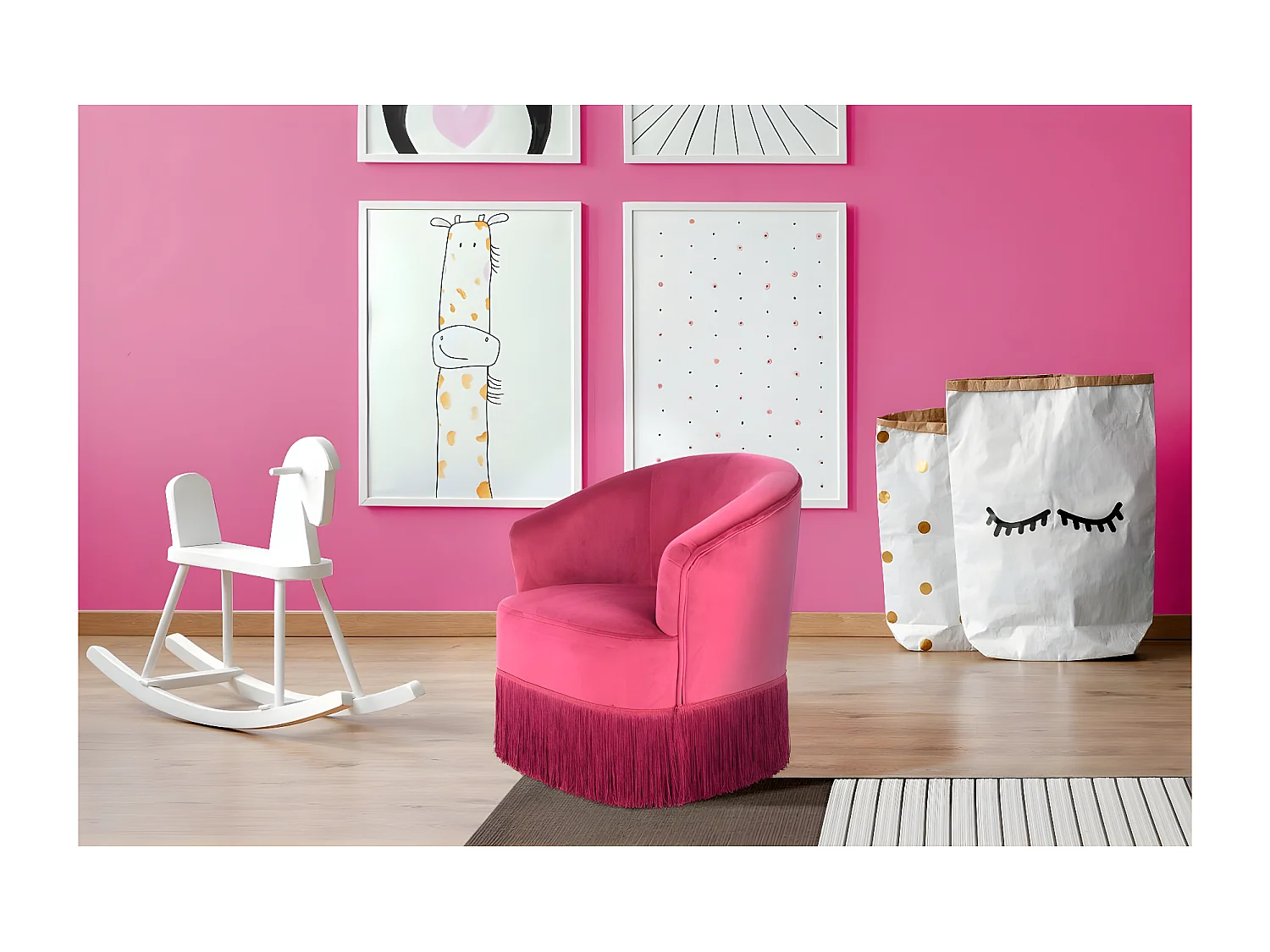 Fauteuil Enfant Design "Alfred" 50cm Bordeaux