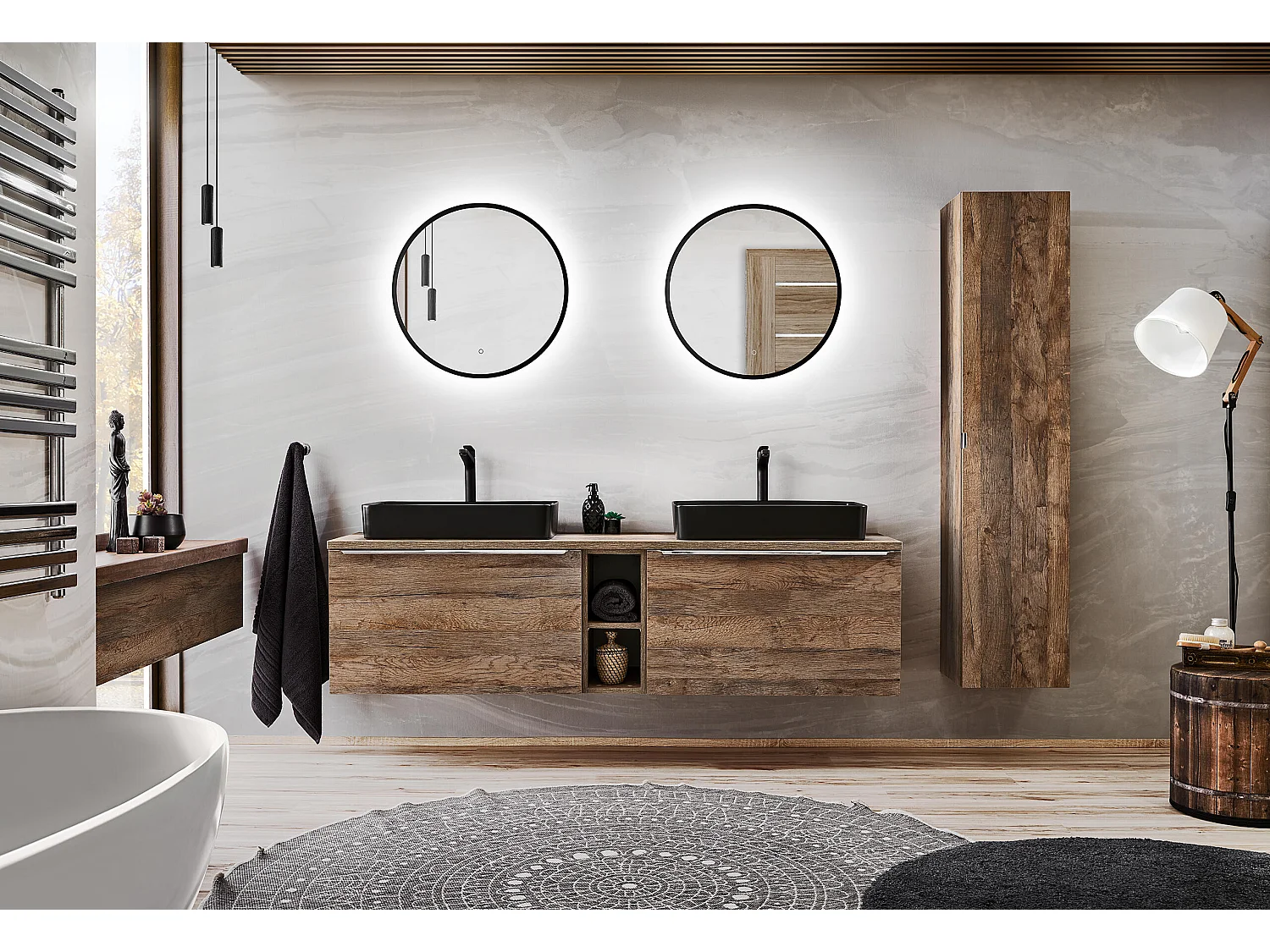 Mobile Sotto Lavabo SANTA FE CUW80 2D 80x46x46 Marrone