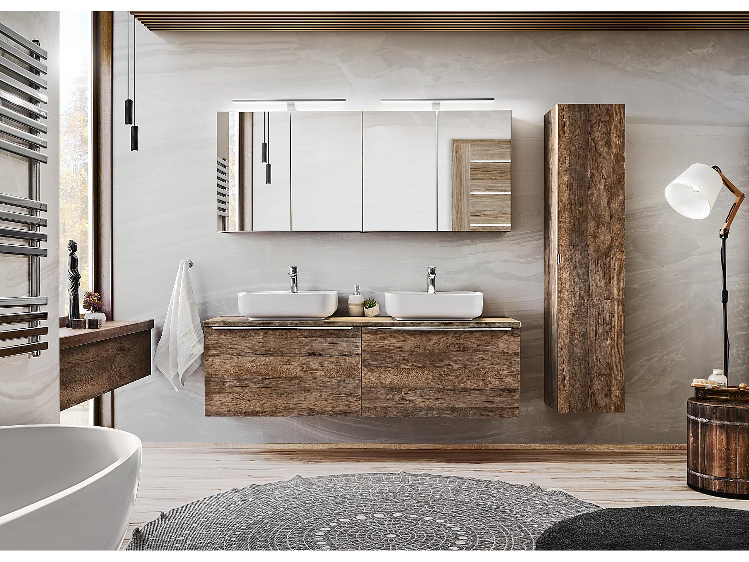 Mobile Sotto Lavabo SANTA FE CUW80 2D 80x46x46 Marrone