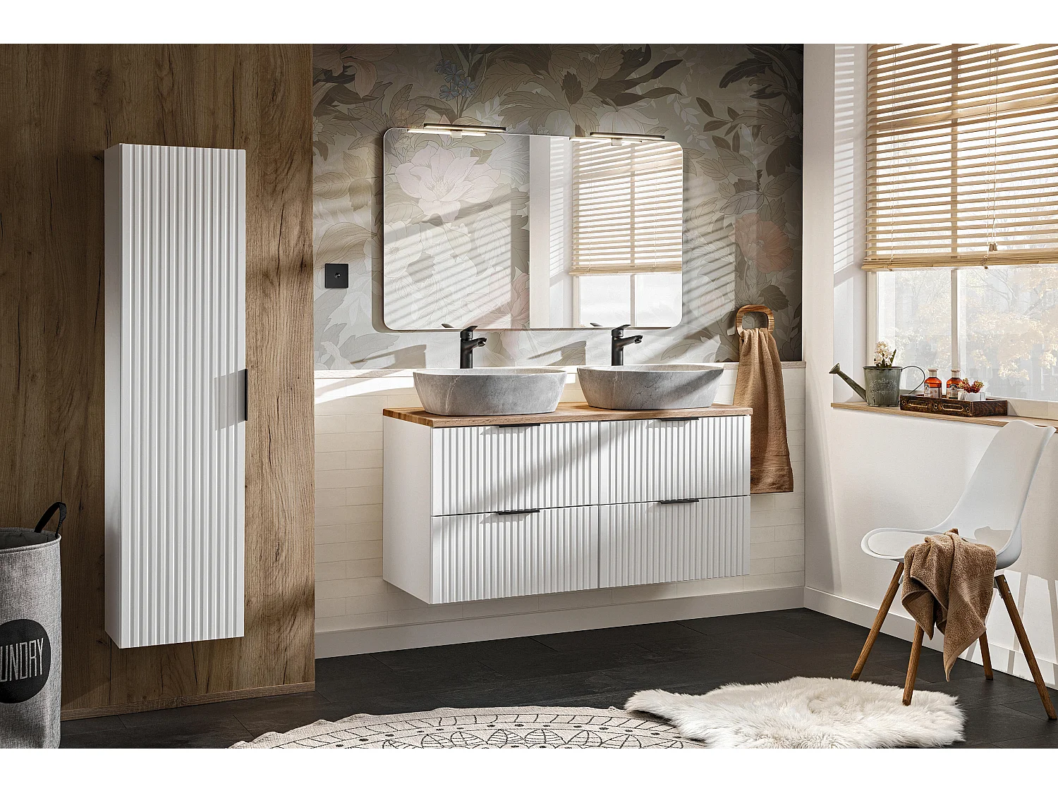 Armário Sob Lavatórios ADEL CUW60 2D 60x46x57 Branco