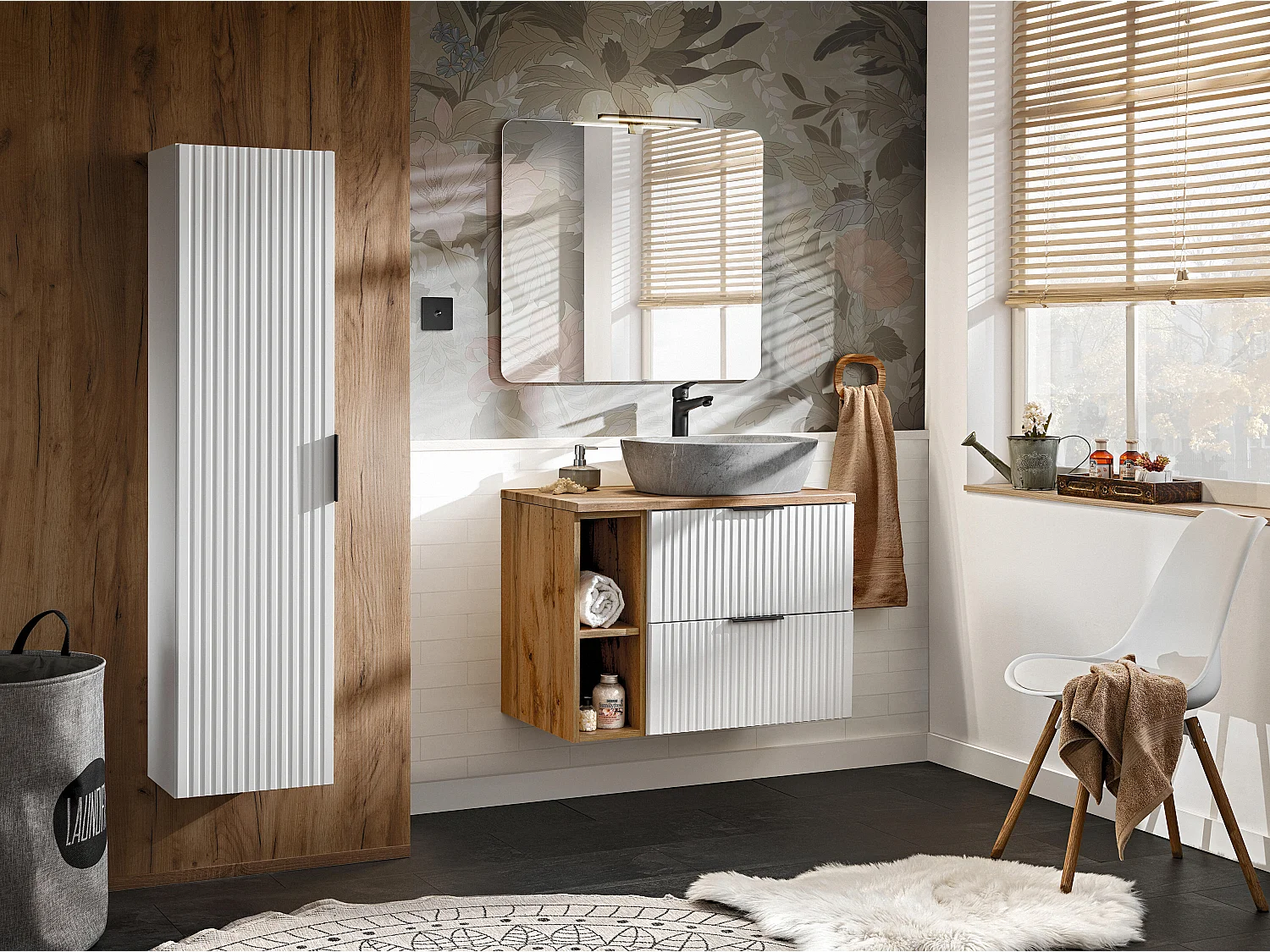 Armoire Sous Lavabos ADEL CUW60 2D 60x46x57 Blanc