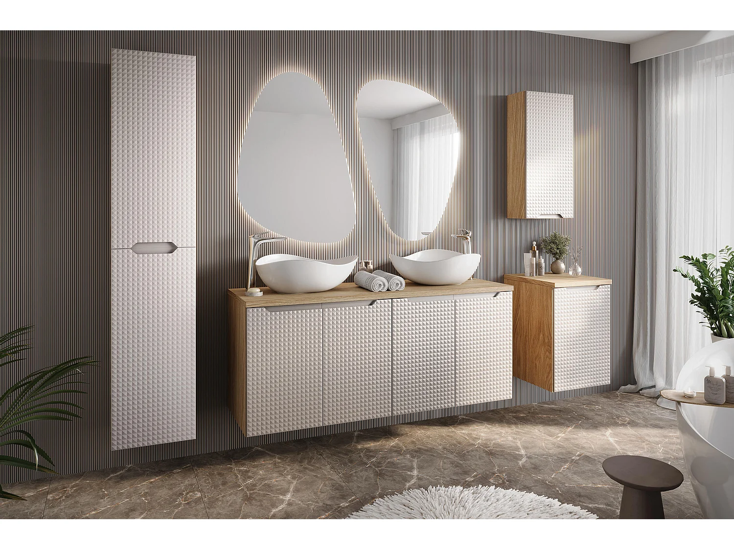 Armario Bajo Lavabos LUXOR CUW60 2D 60x46x57 Beige