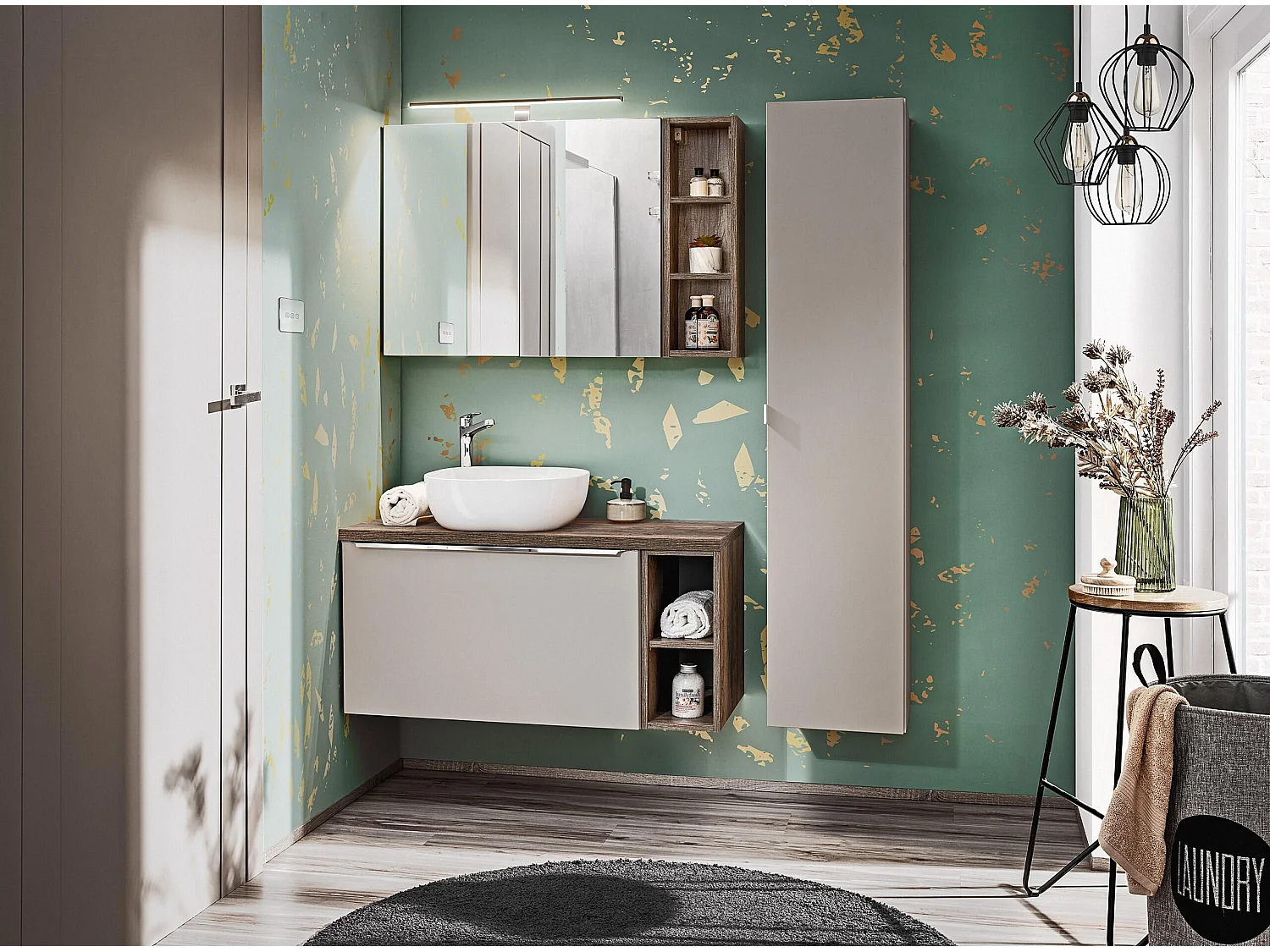 Kast Onder Wastafels SANTA FE CUW80 2D 80x46x46 Grijs