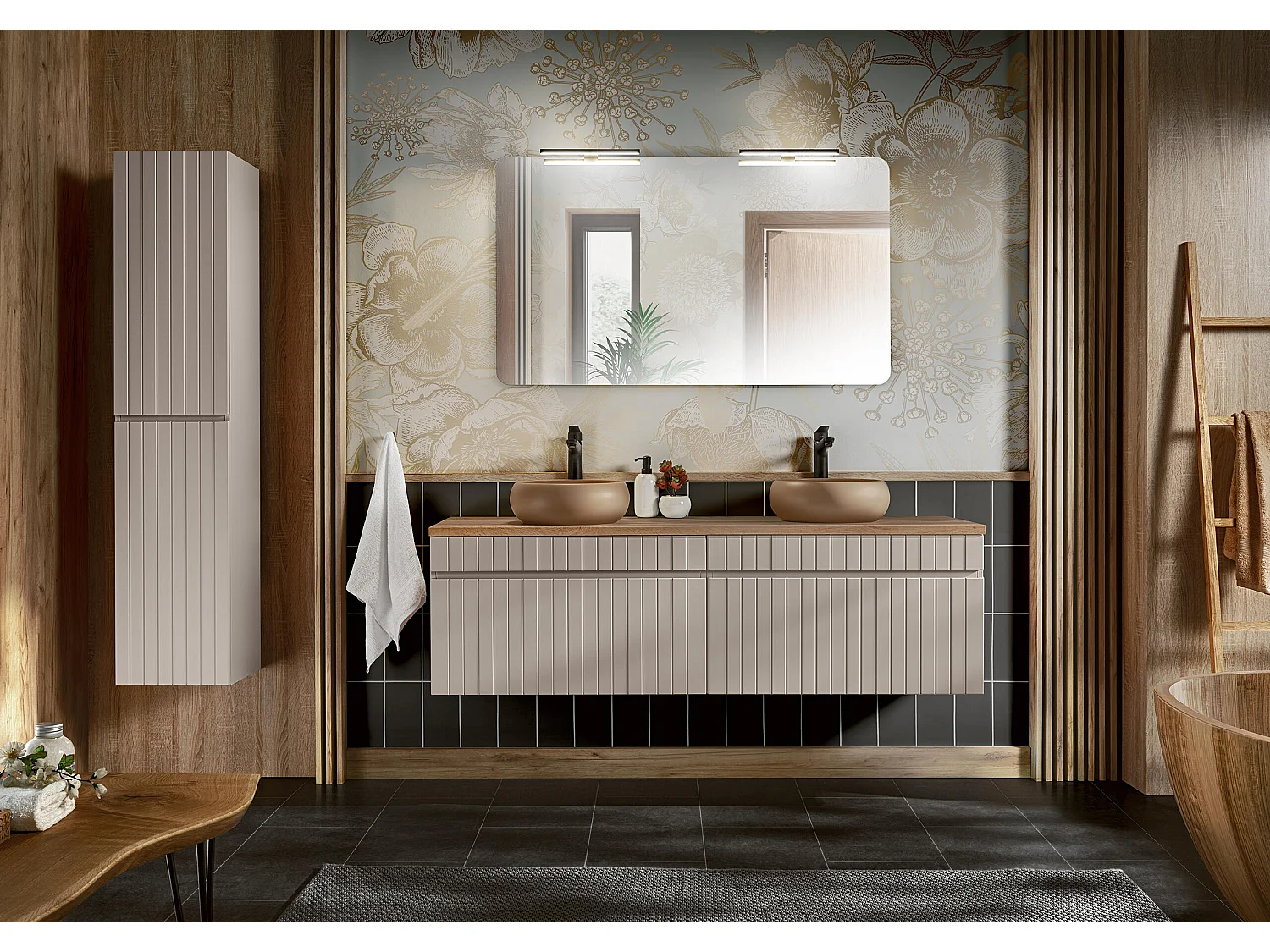 Kast Onder Wastafels ICONIC CUW100 1D 100x46x46 Beige