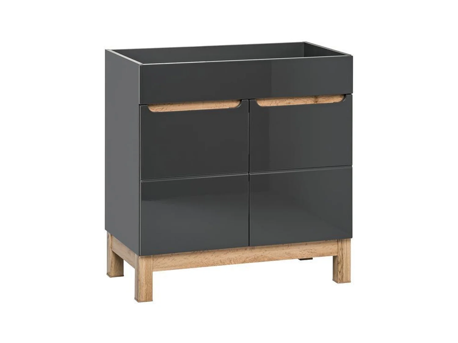 Armoire Sous Lavabos BALI CUW80 2D 80x45x84 Grisfoncé