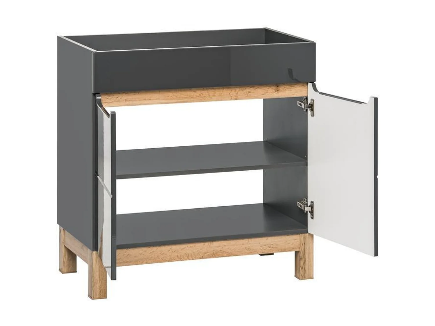 Armoire Sous Lavabos BALI CUW80 2D 80x45x84 Grisfoncé