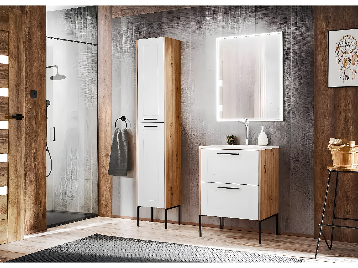 Kast Onder Wastafels MADERA CUW60 2D 60x46x61 Beige