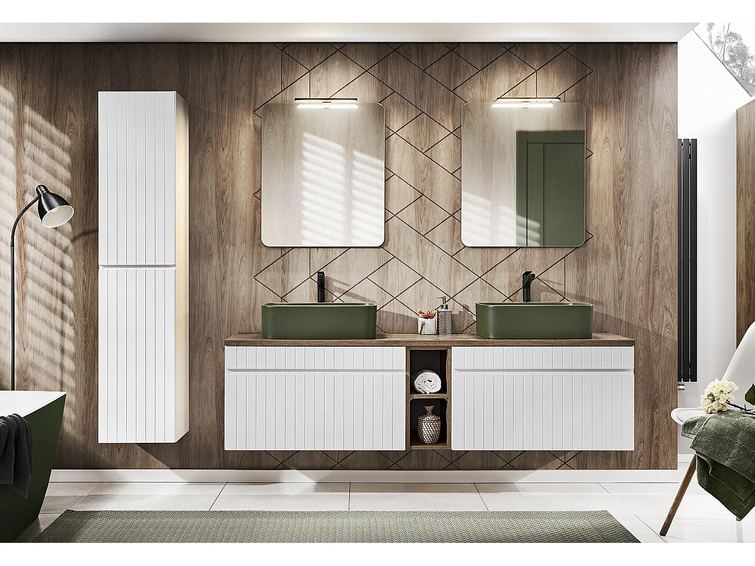 Armoire Sous Lavabos ICONIC CUW100 1D 100x46x46 Blanc