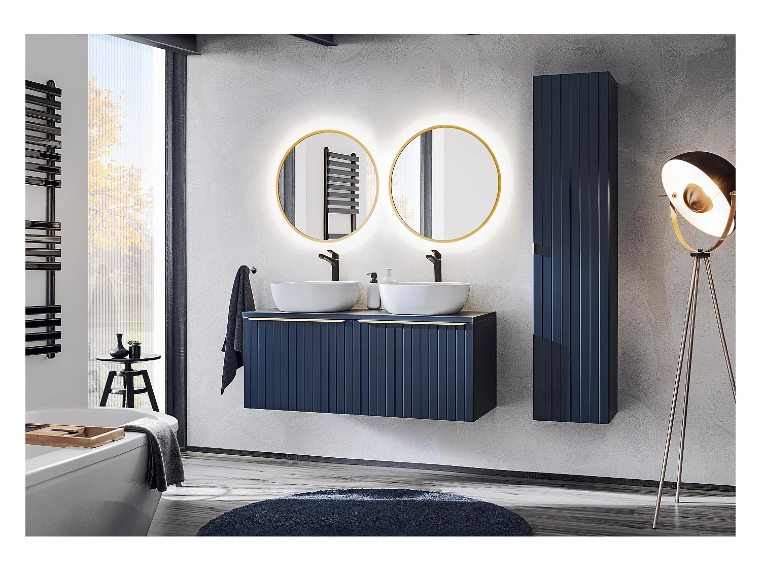 Kast Onder Wastafels SANTA FE CUW80 2D 80x46x46 Blauw