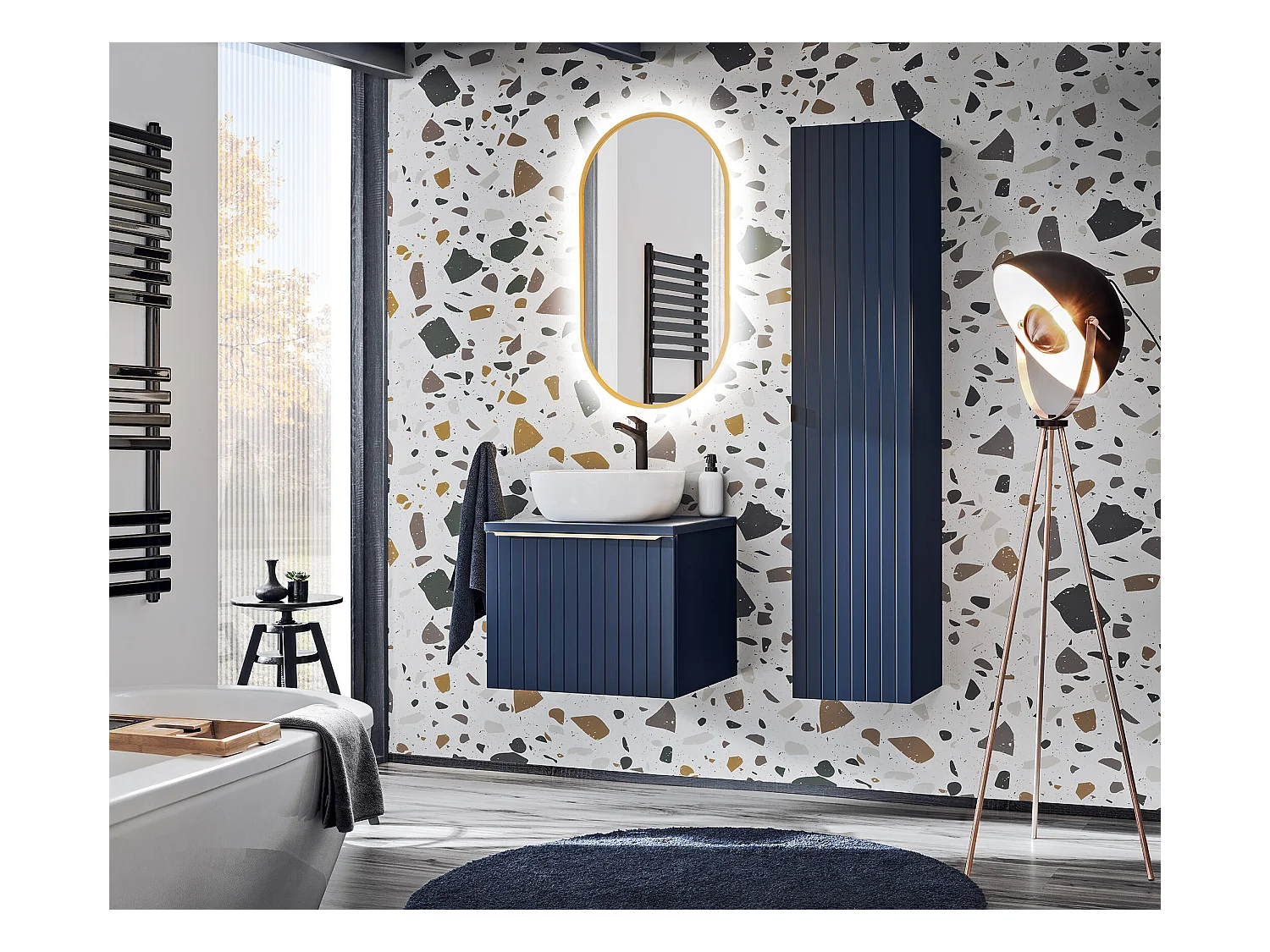 Kast Onder Wastafels SANTA FE CUW80 2D 80x46x46 Blauw
