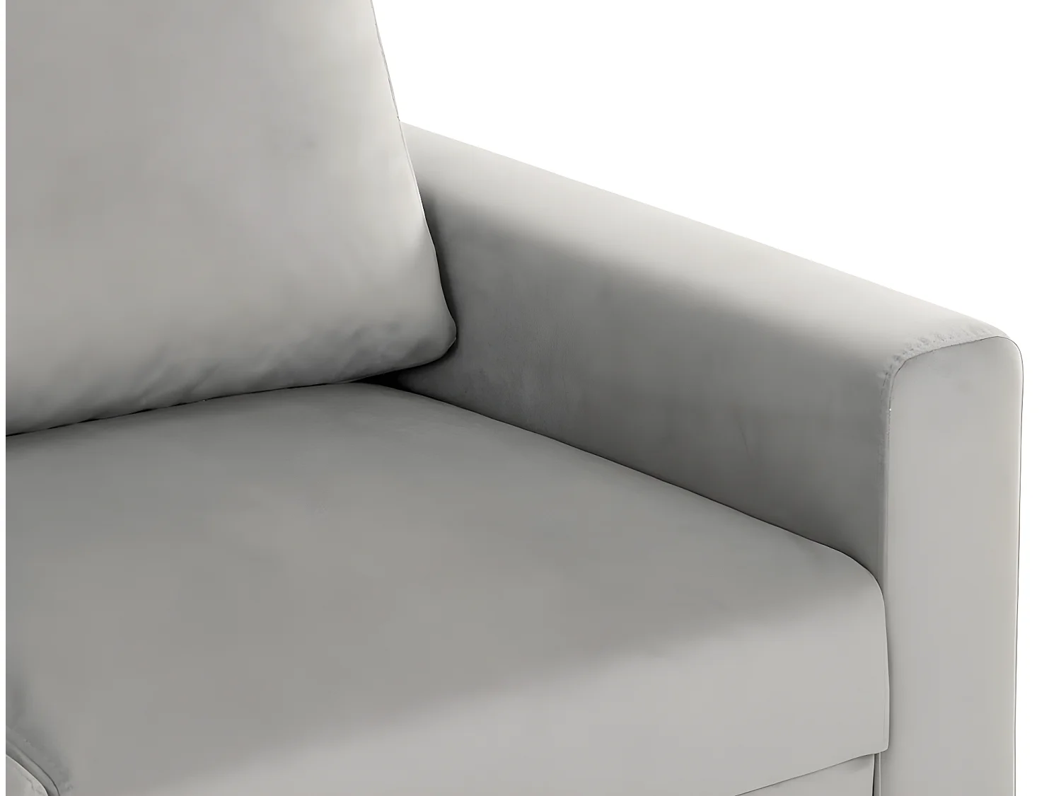 Sofa 3-sitziges wendbar Chaiselongue aus Polyester hellgrau
