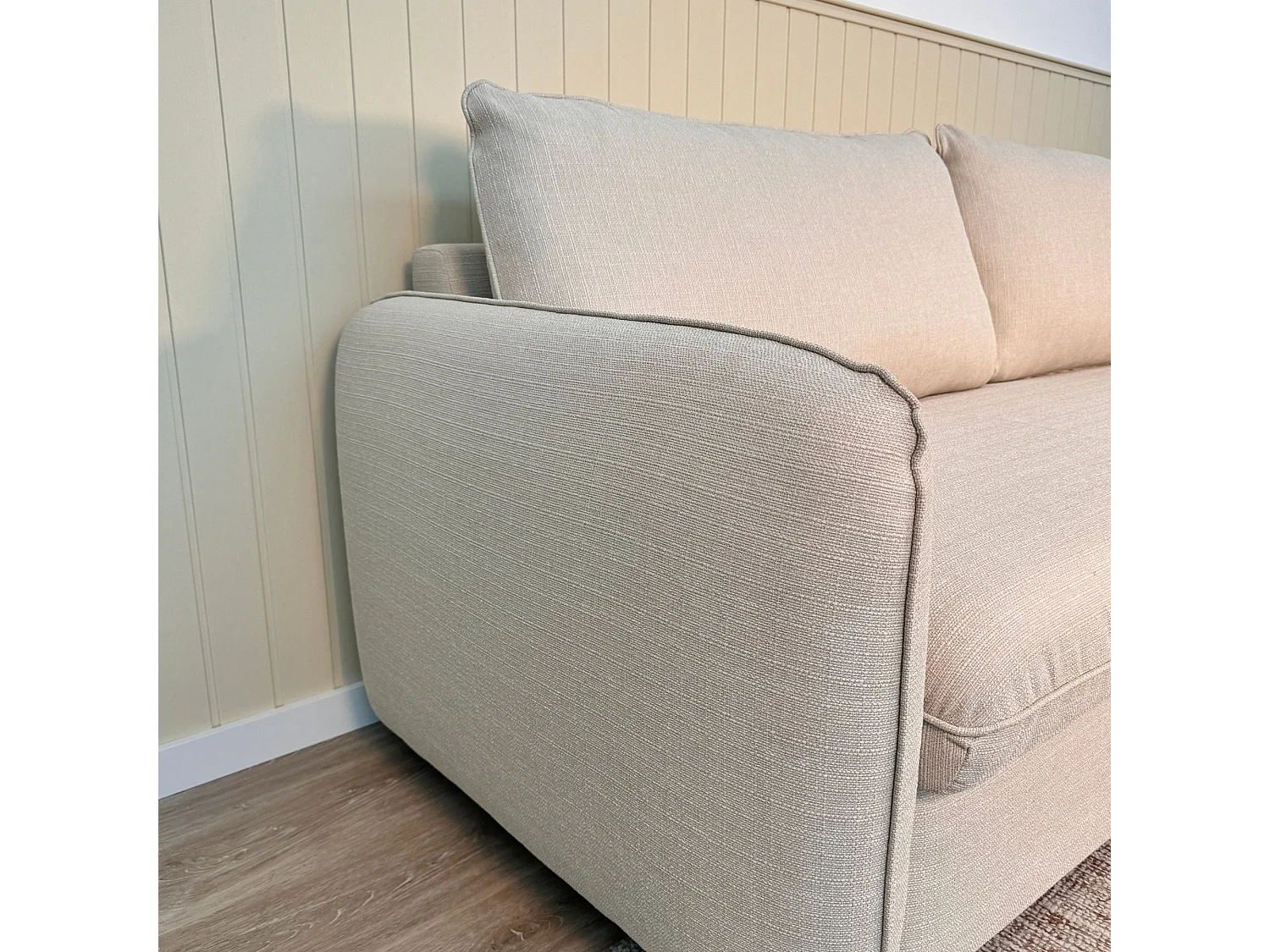 BUDWING Canapé-lit Chloé Beige avec Système Easybed - 4 Places - 225x140x91 cm