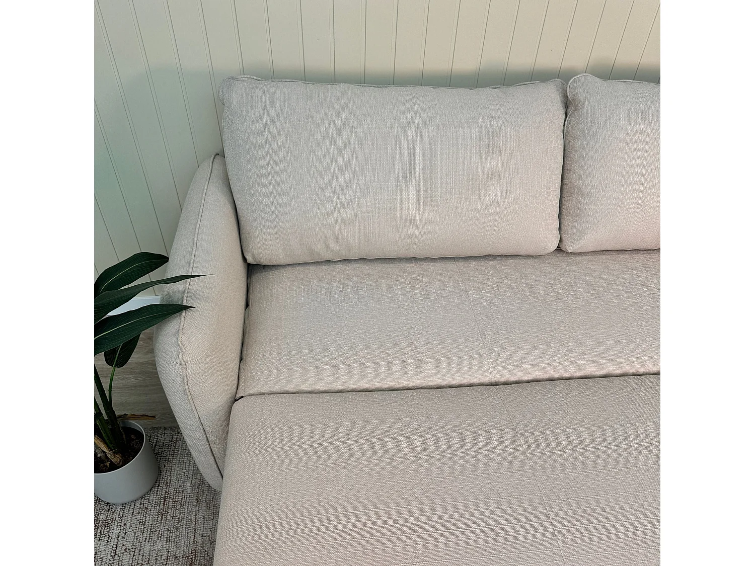 BUDWING Canapé-lit Chloé Beige avec Système Easybed - 4 Places - 225x140x91 cm