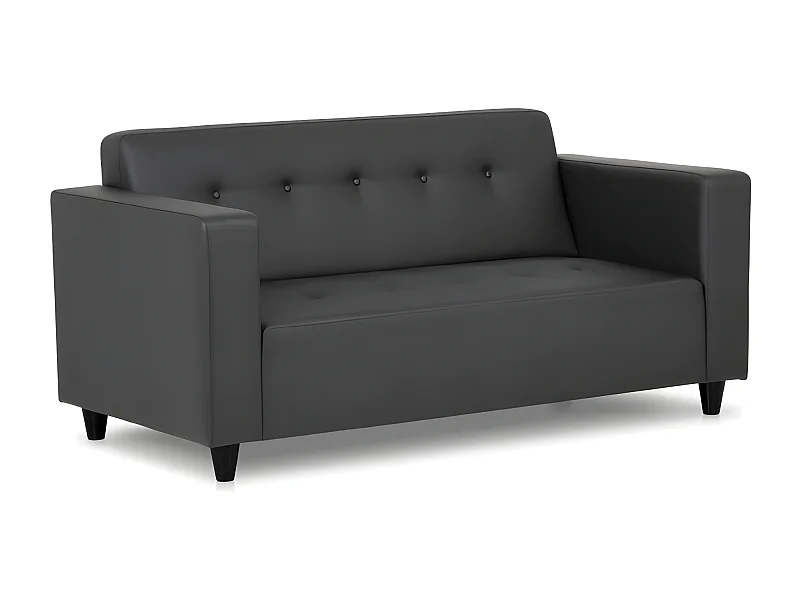 Divano 3 palen in zwart kunstleer