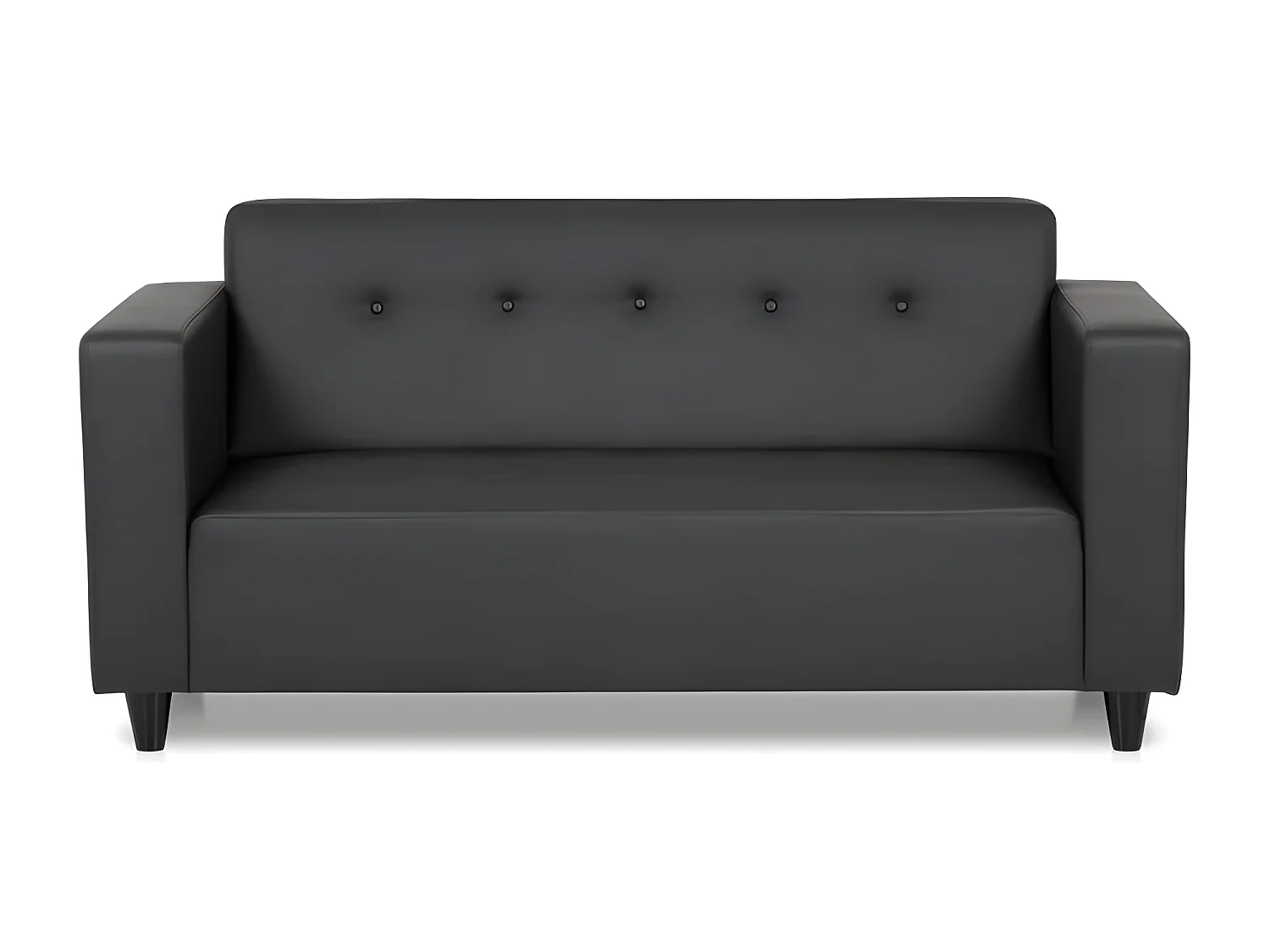 Canapé 2 places en cuir synthétique noir