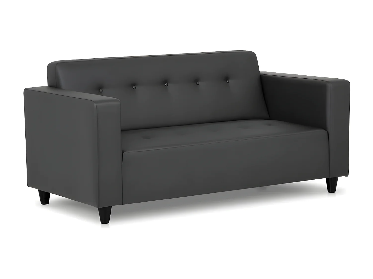 Canapé 2 places en cuir synthétique noir