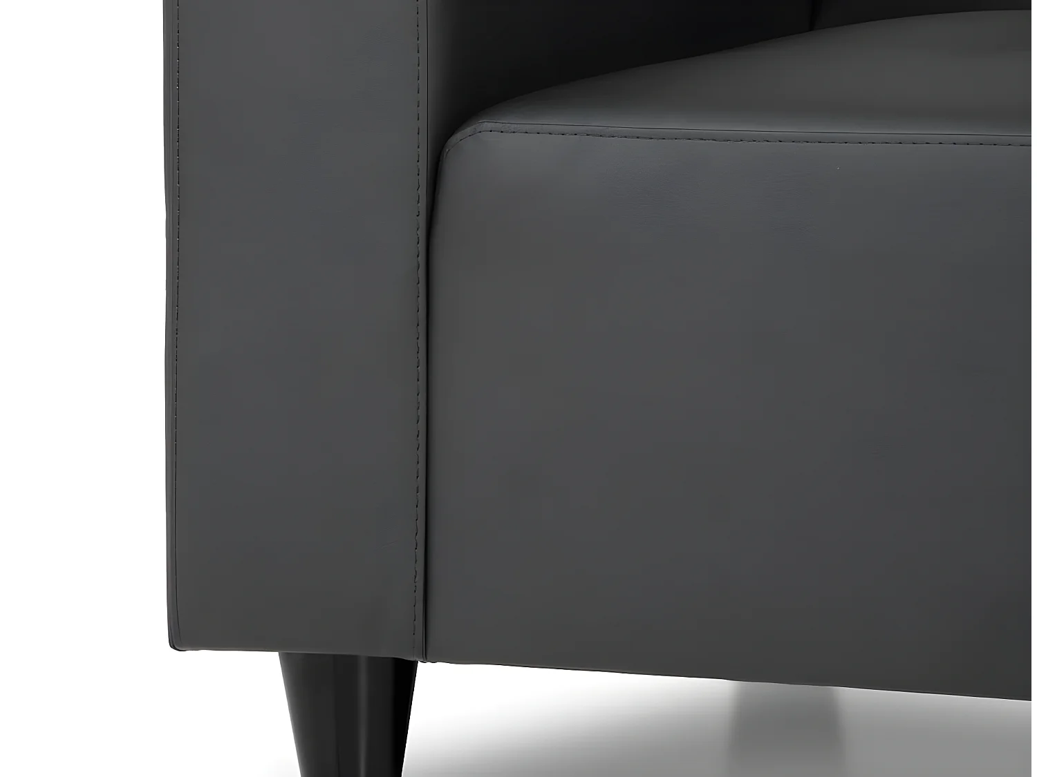 Canapé 2 places en cuir synthétique noir