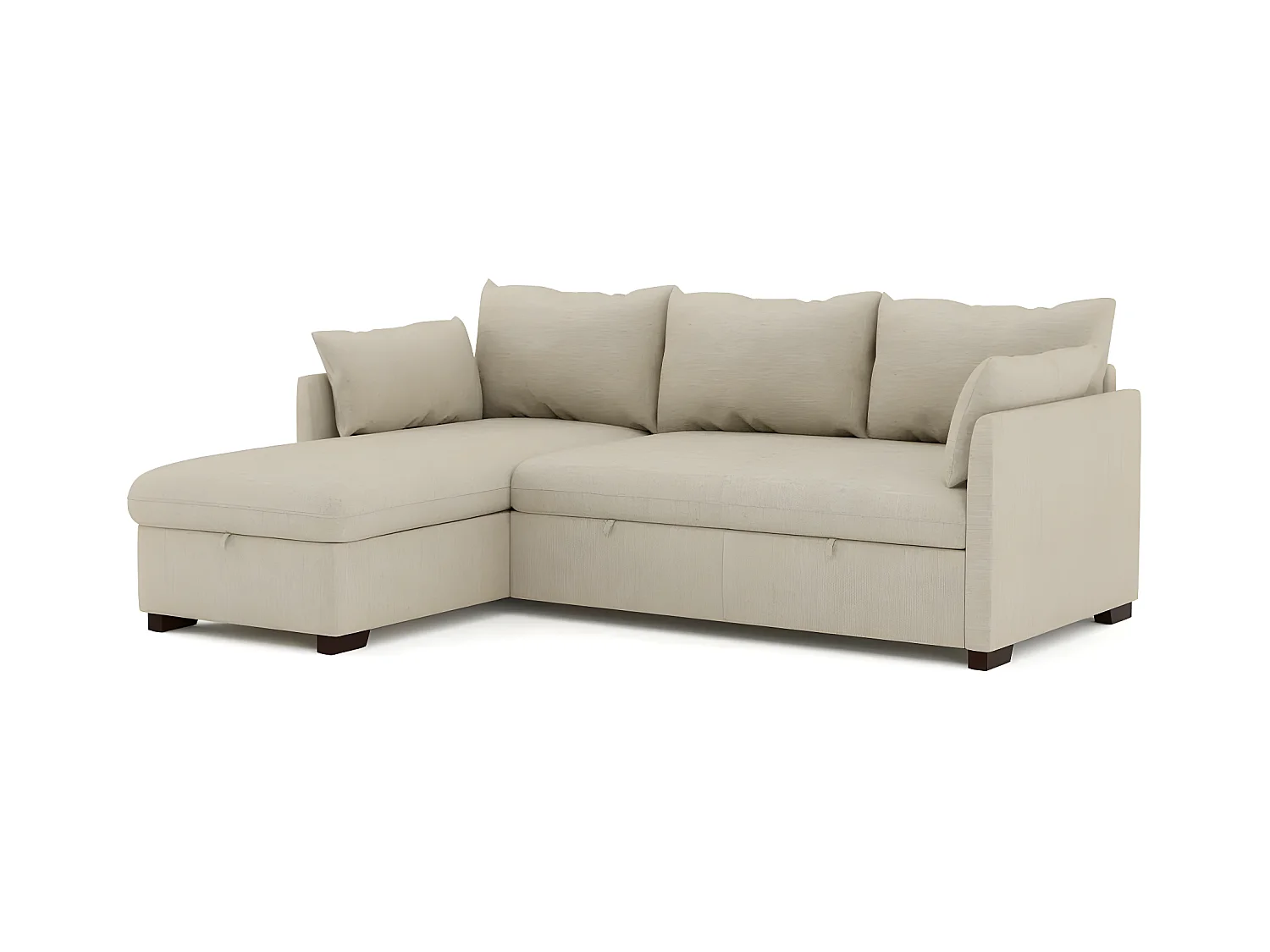 Canapé méridienne 3 places réversible en polyester beige
