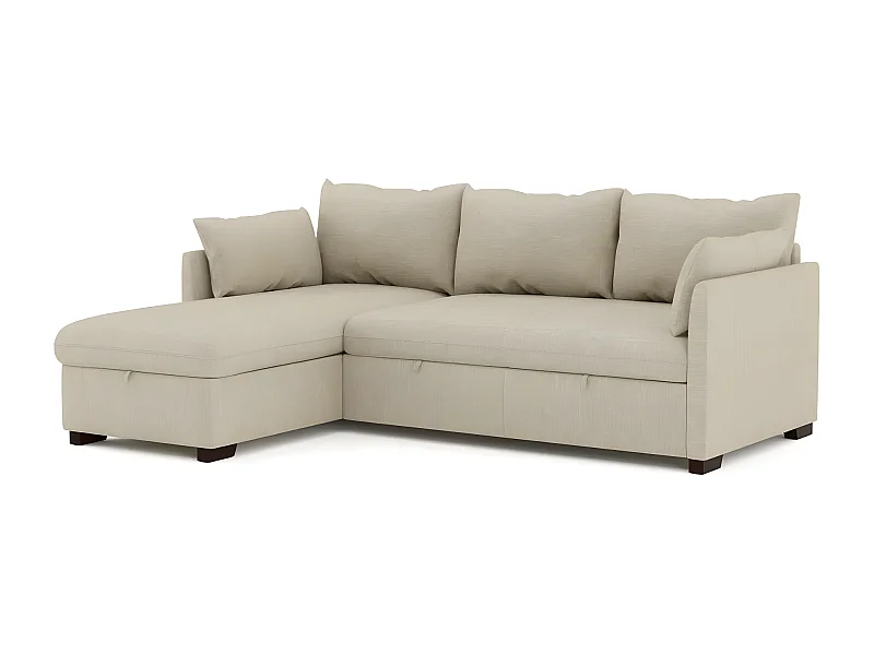Sofa 3-sitziges wendbar  Chaiselongue aus Polyester beige