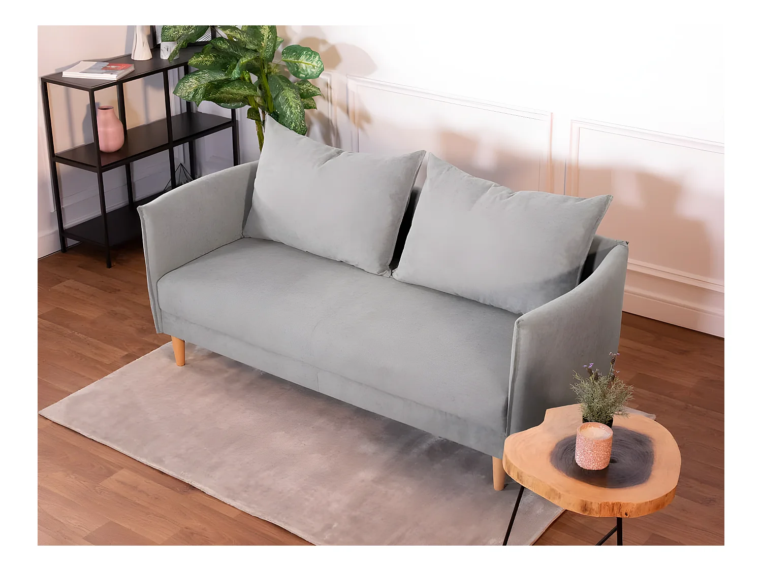 3-Sitzer-Sofa aus hellgrau Polyester