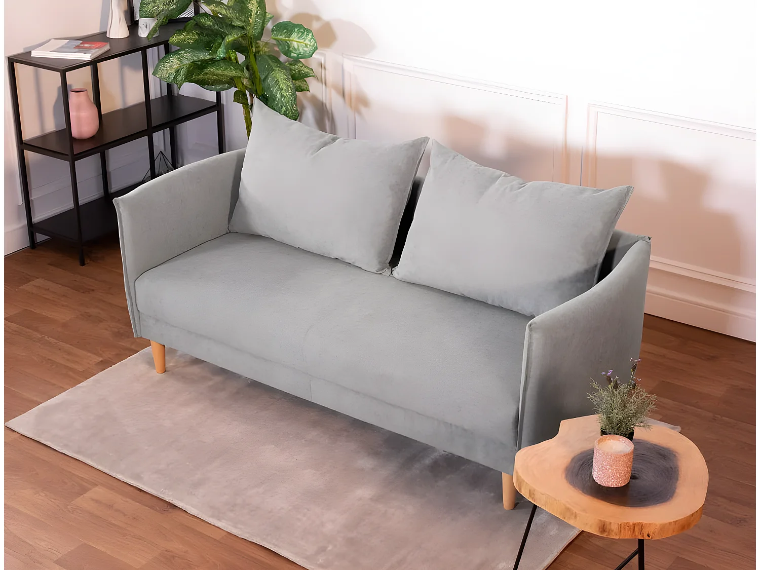 Divano 3 palen in grijs chiaro polyester