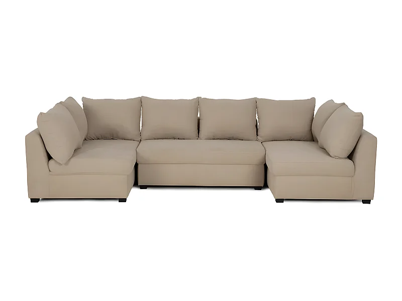5-Sitzer Sektionssofa aus Polyester beige