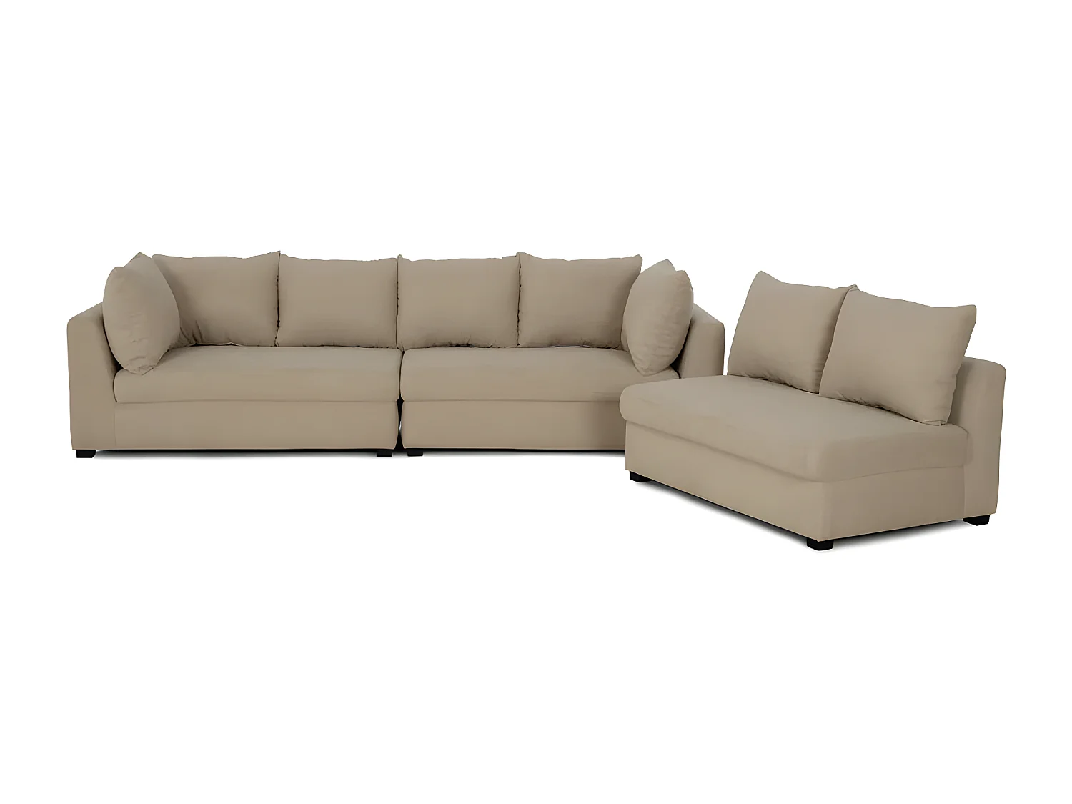 Sofá modular 5 plazas poliéster beige
