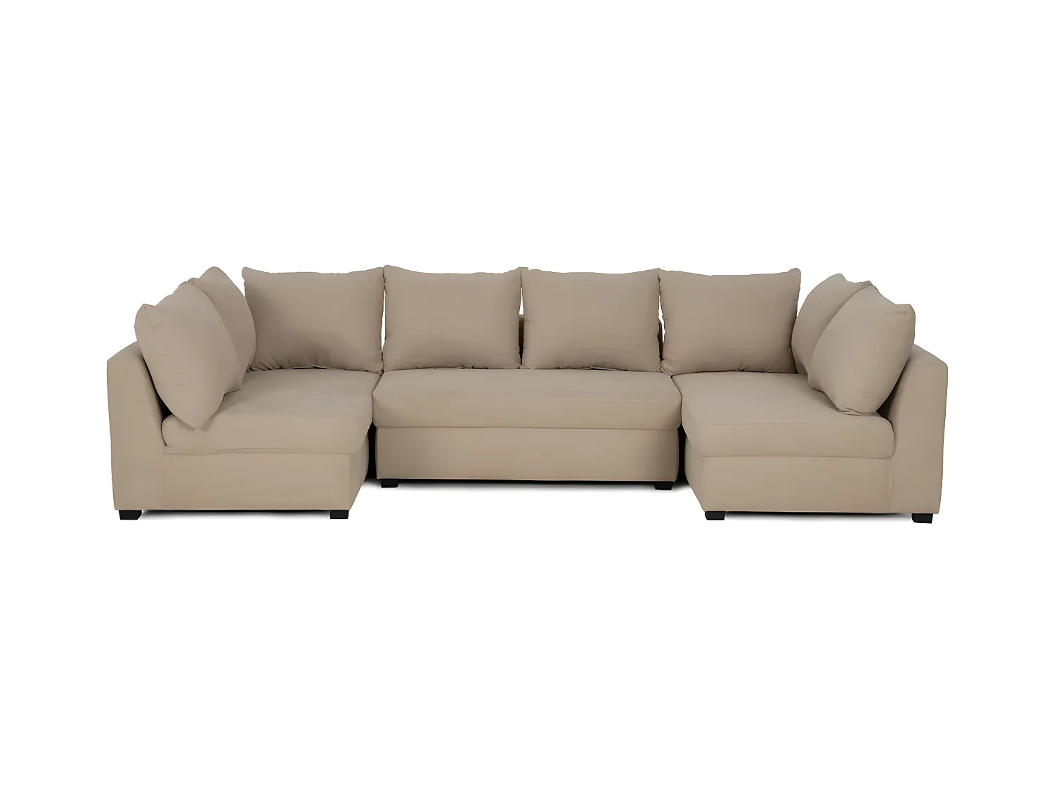 Divano verstelbaar op 5 palen in beige polyester