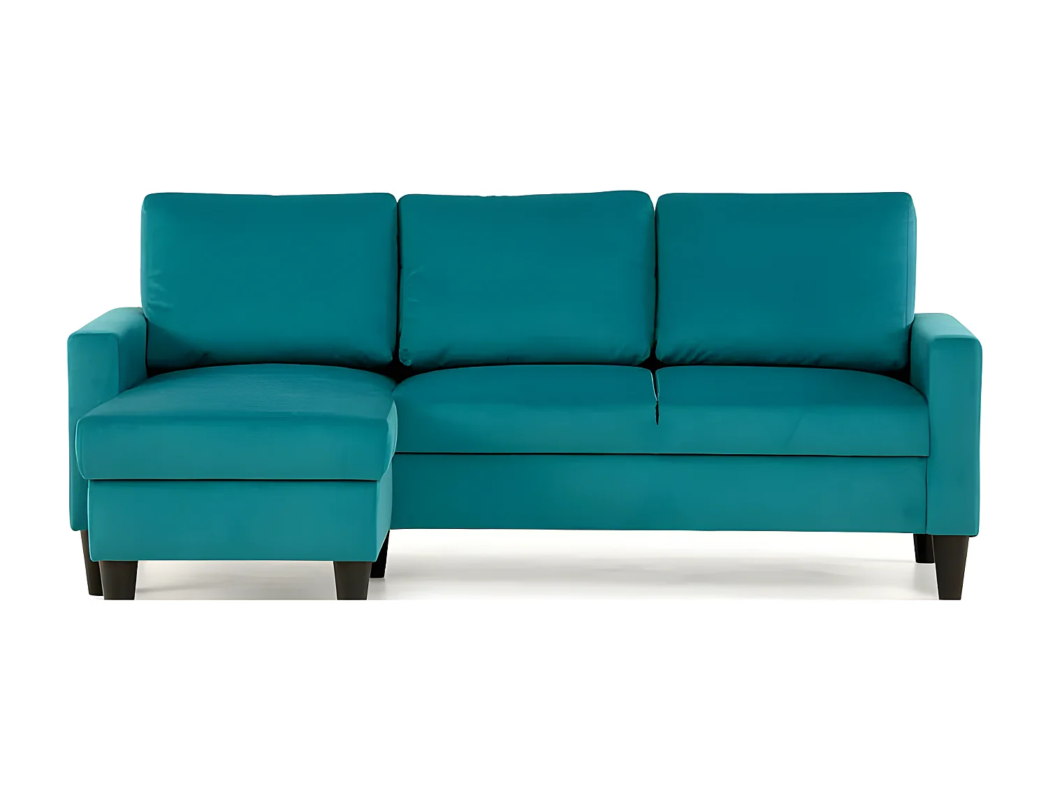 Sofa 3-sitziges wendbar  Chaiselongue aus Polyester türkis