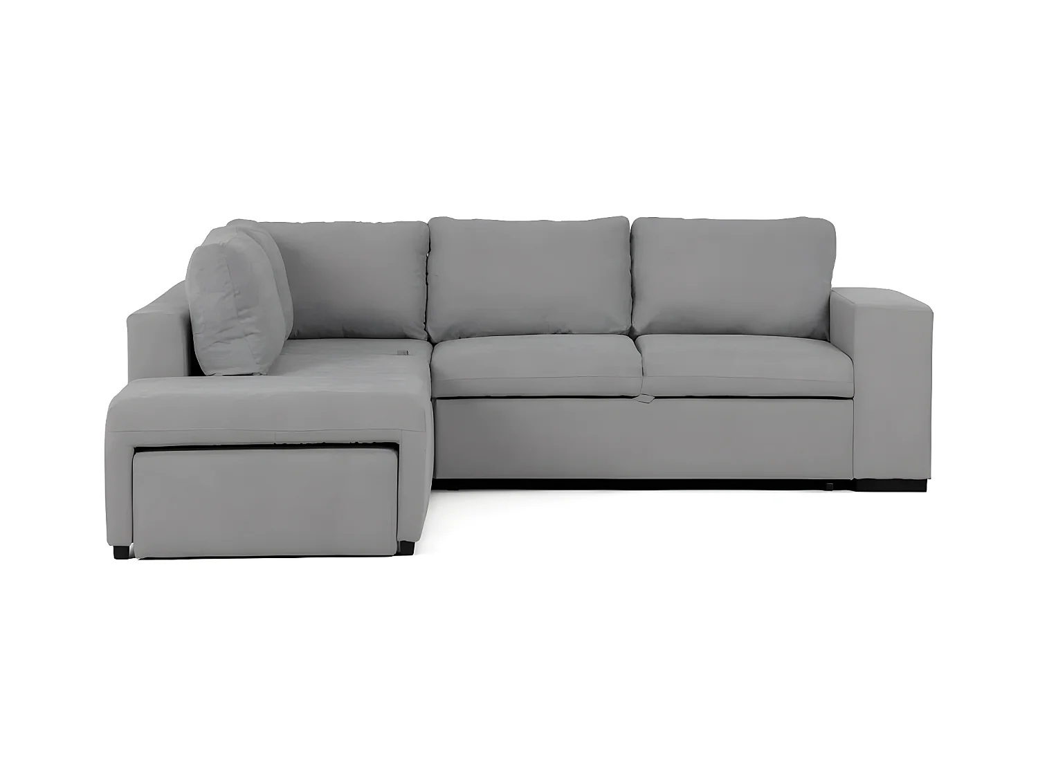 Divano 5-post chaise longue omkeerbaar in grijs polyester