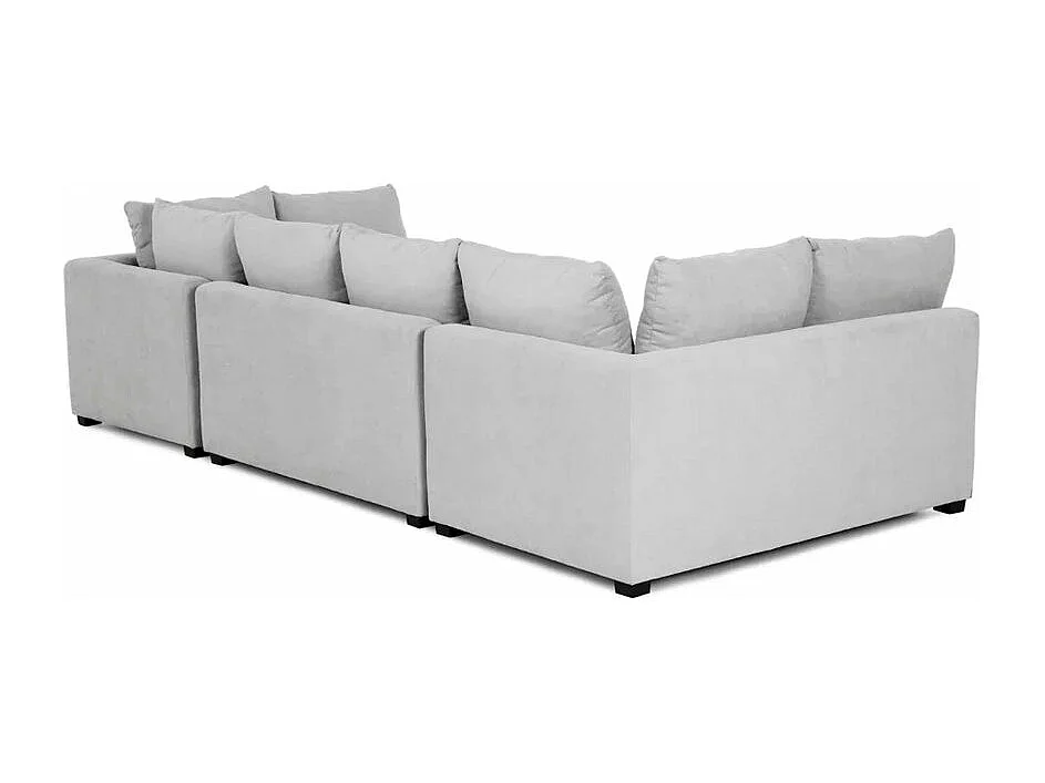 Canapé modulable 5 places en polyester gris clair