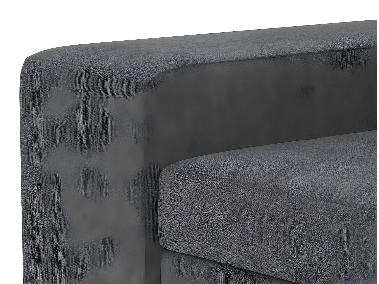 Sofa 3-Sitzer mit wendbarer Chaiselongue Polyester schwarzem
