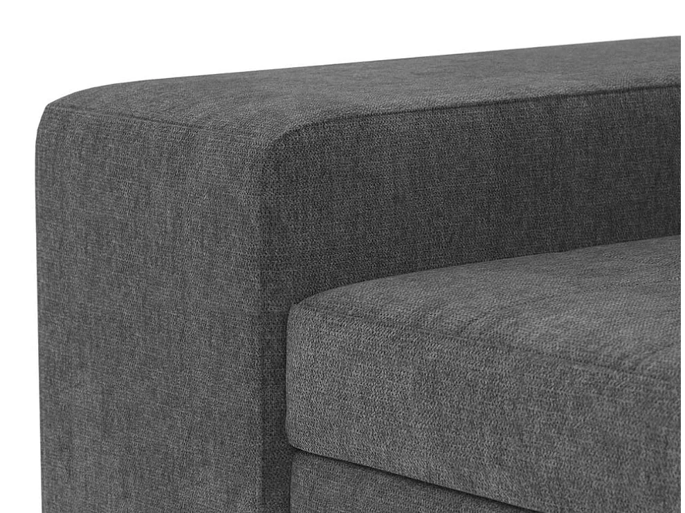 Sofá chaise longue 3 plazas reversible poliéster gris oscuro