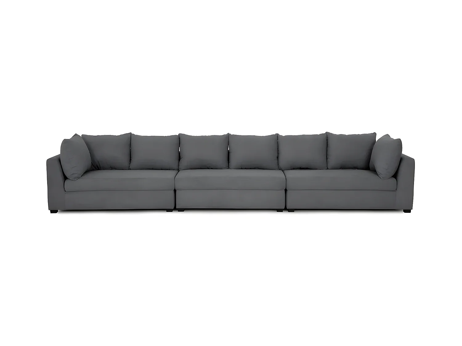 Sofa 5-Sitzer mit modular Chaiselongue Polyester schwarzem