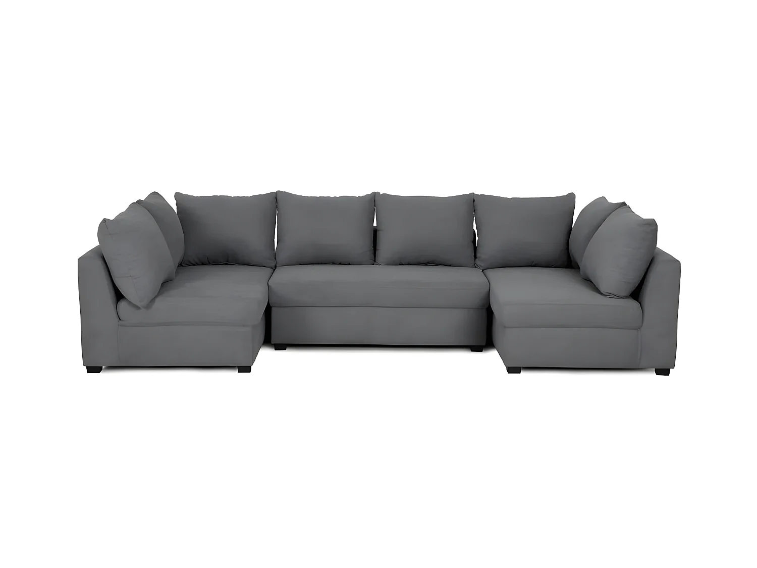 Canapé modulable 5 places en polyester gris foncé