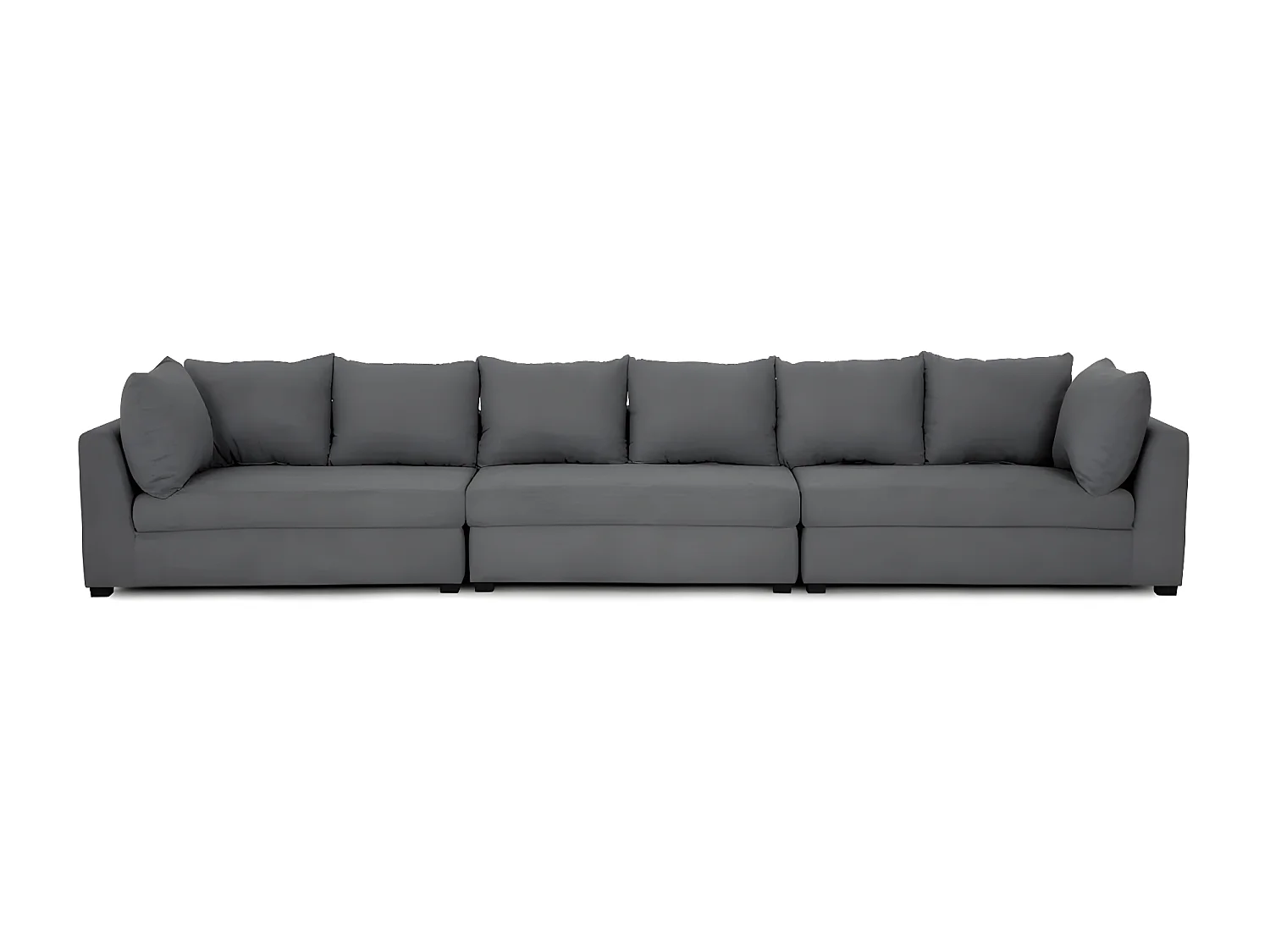 Canapé modulable 5 places en polyester gris foncé