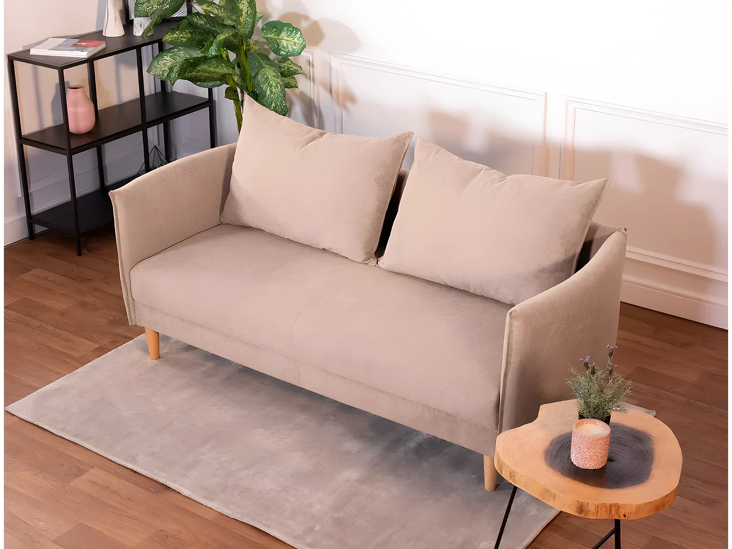 Divano 3 posti  in poliestere beige