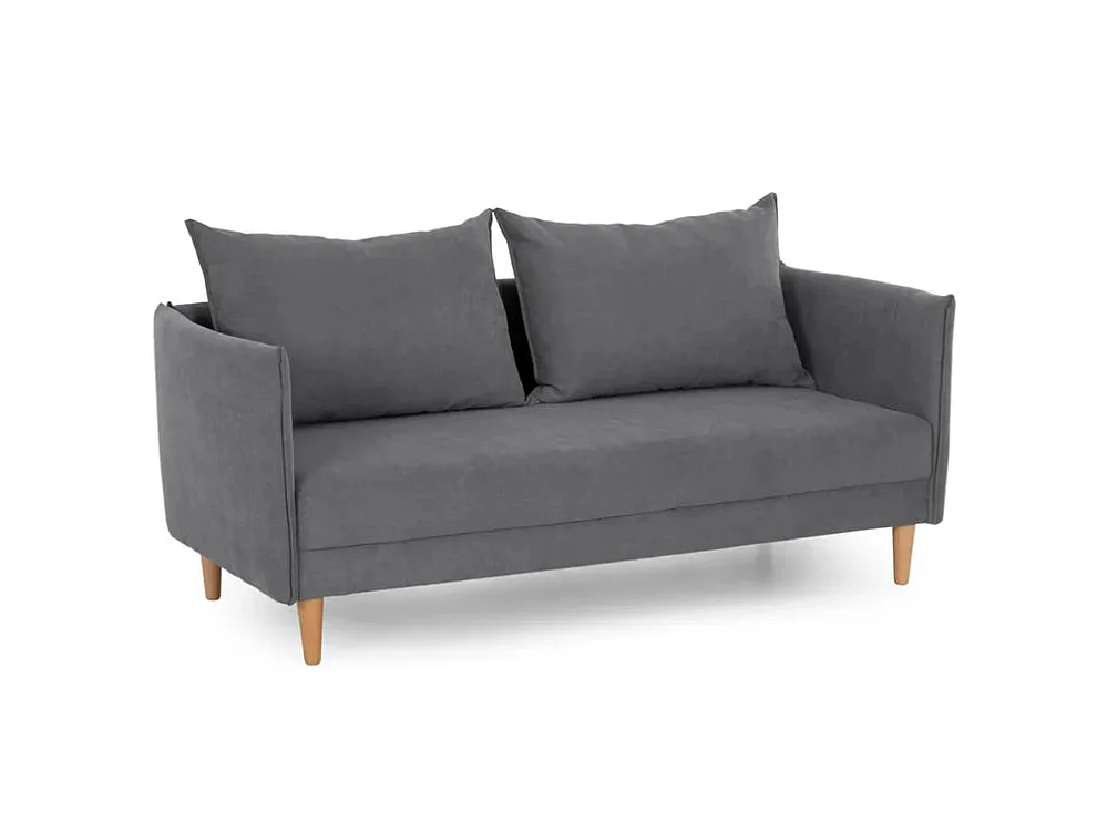 Sofá 3 Plazas Gris Claro - Tejido de Poliéster (187 x 62 x 93 cm) - MELANIE