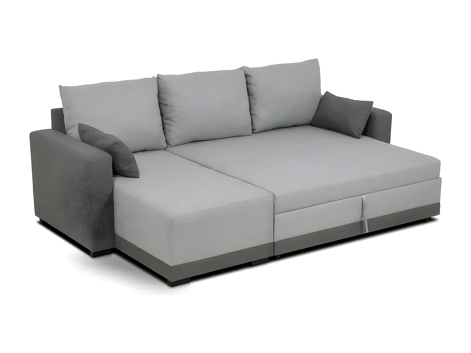 Sofá Chaiselongue 3-Sitzer  Polyester Hell- und dunkelgraues