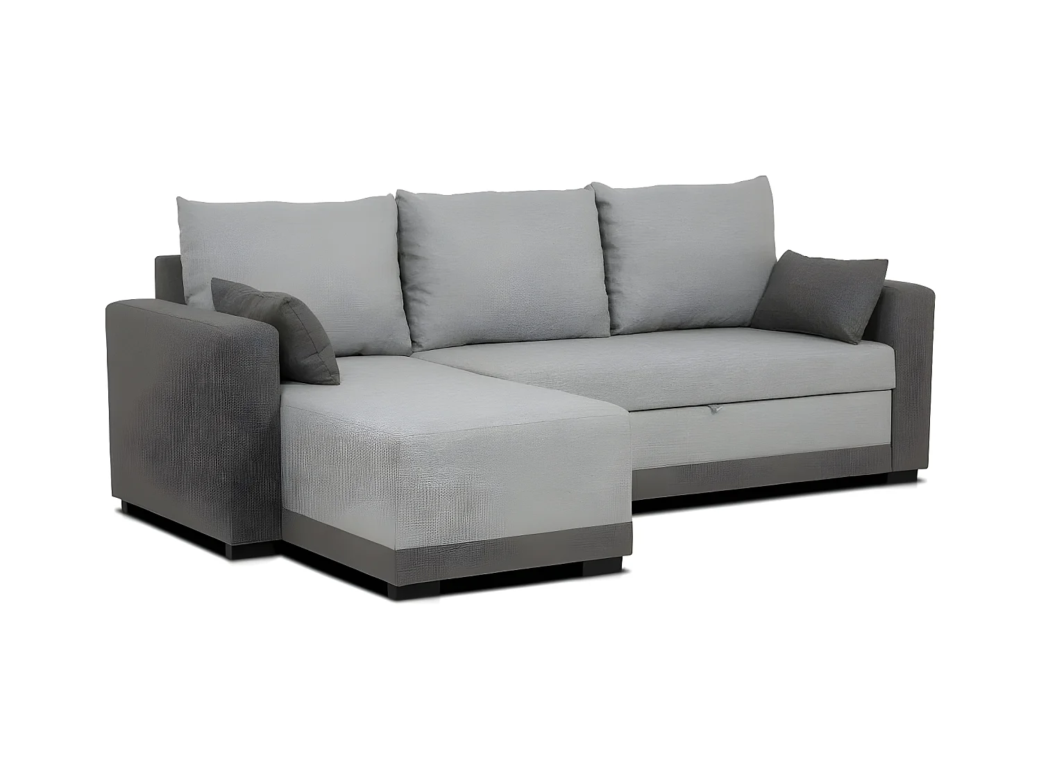 Canapé méridienne 3 places réversible gris clair et foncé