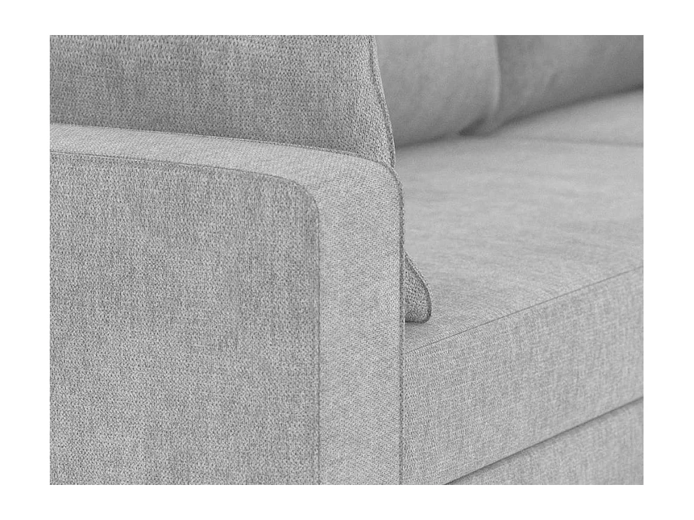 Sofa 3-sitziges wendbar  Chaiselongue aus Polyester hellgrau