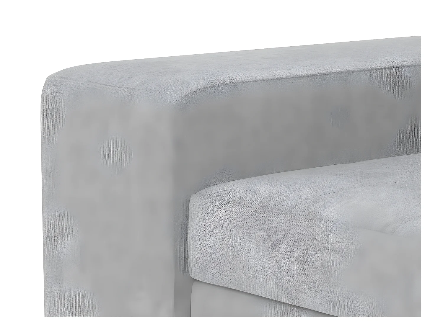 Sofa 3-sitziges wendbar  Chaiselongue aus Polyester hellgrau