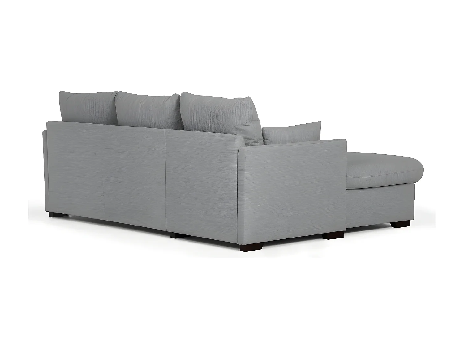 Divano 3 posti chaise longue reversibile in poliestere grigio