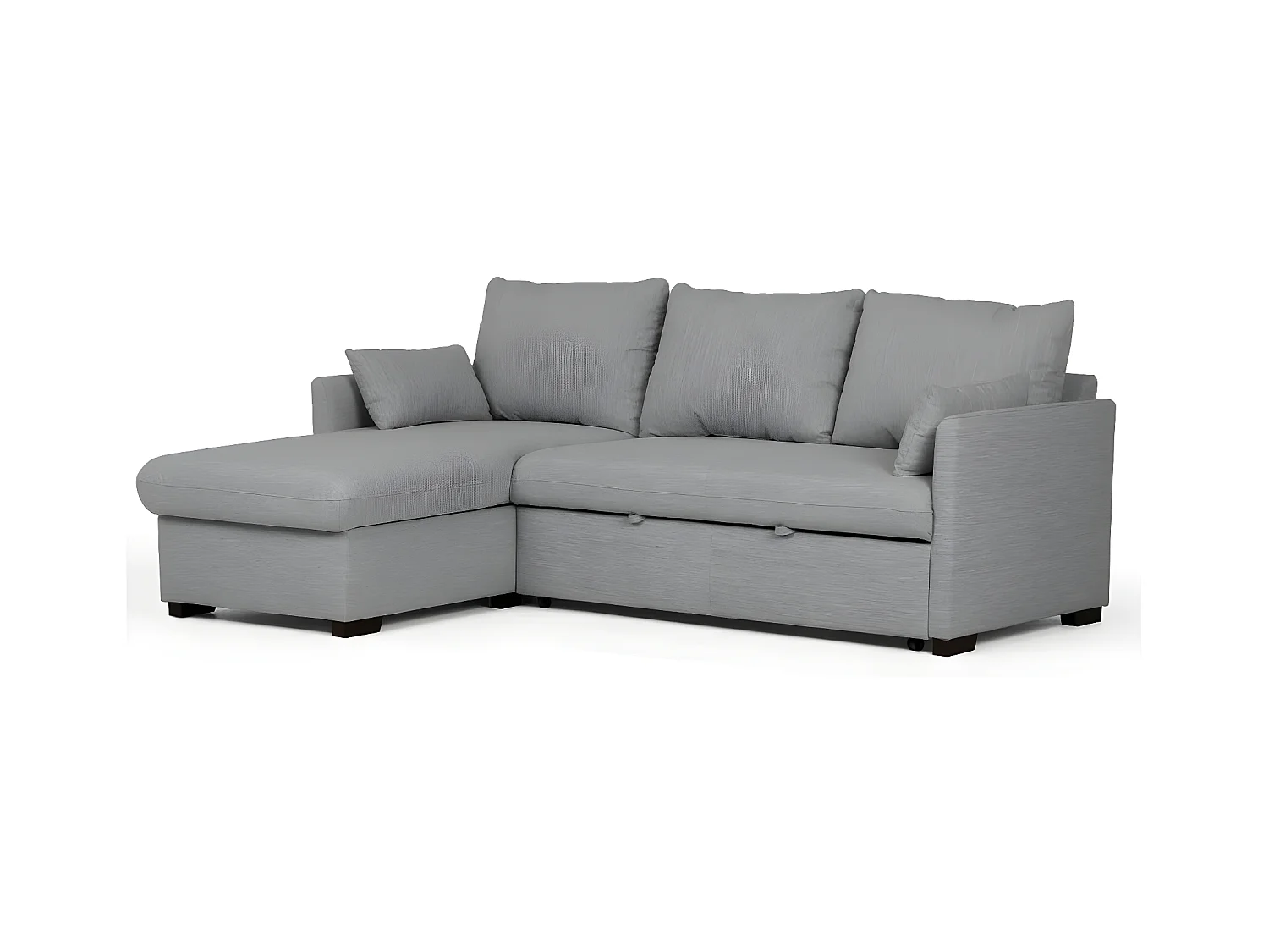 Divano 3-post chaise longue omkeerbaar in grijs polyester