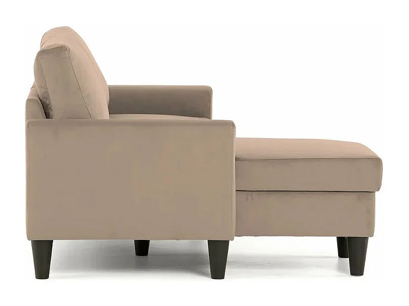 Divano 3-post chaise longue omkeerbaar in taupe polyester